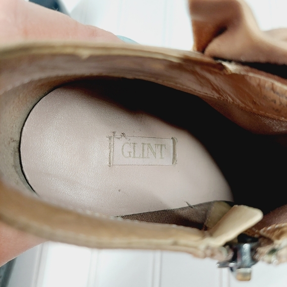 Glint Gold Bow Heeled Ankle Bootie C546 - Picture 9 of 11